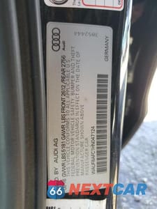 Zdjęcie 12 z 12 samochodu: 2017 AUDI A6 PREMIUM VIN:WAUF8AFC1HN047124 - miniatura