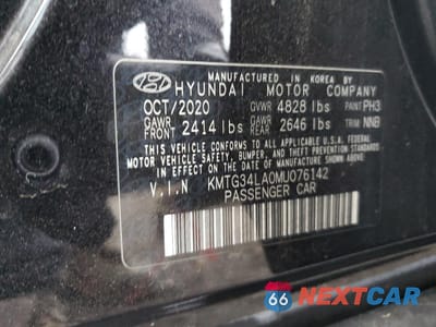 Zdjęcie 12 z 12 samochodu: 2021 GENESIS G70 ELITE VIN:KMTG34LA0MU076142 - miniatura