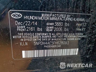 Zdjęcie 13 z 13 samochodu: 2015 HYUNDAI ELANTRA SE VIN:5NPDH4AE5FH628093 - miniatura