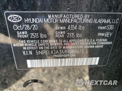 Zdjęcie 12 z 13 samochodu: 2021 HYUNDAI SONATA SEL VIN:5NPEL4JA3MH088675 - miniatura
