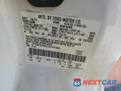Zdjęcie 13 z 13 samochodu: 2012 FORD F250 SUPER DUTY VIN:1FTBF2A62CEC41250 - miniatura