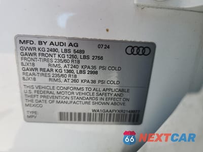 Zdjęcie 13 z 14 samochodu: 2024 AUDI Q5 PREMIUM 45 VIN:WA1GAAFYXR2149977 - miniatura
