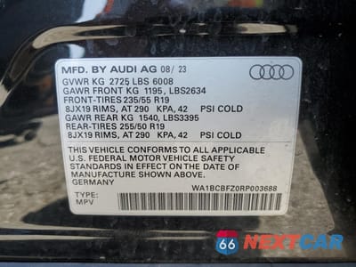 Zdjęcie 14 z 14 samochodu: 2024 AUDI Q4 E-TRON PREMIUM PLUS VIN:WA1BCBFZ0RP003688 - miniatura