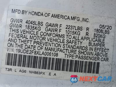 Zdjęcie 13 z 16 samochodu: 2020 ACURA ILX PREMIUM A-SPEC VIN:19UDE2F8XLA006108 - miniatura