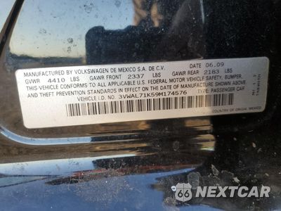 Zdjęcie 12 z 12 samochodu: 2009 VOLKSWAGEN JETTA TDI VIN:3VWAL71K59M174576 - miniatura
