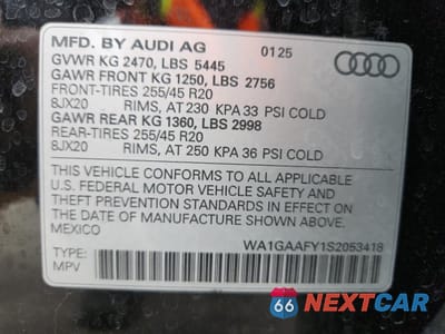 Zdjęcie 13 z 13 samochodu: 2025 AUDI Q5 PREMIUM 45 VIN:WA1GAAFY1S2053418 - miniatura