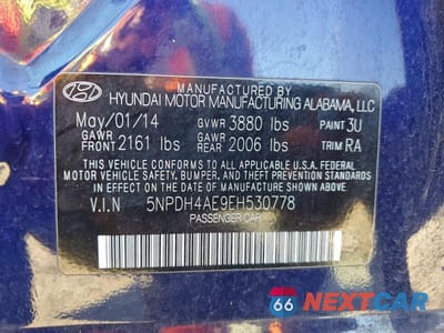 Zdjęcie 12 z 12 samochodu: 2014 HYUNDAI ELANTRA SE VIN:5NPDH4AE9EH530778 - miniatura