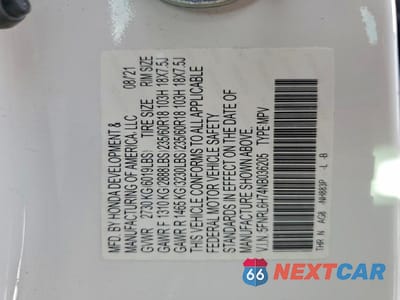 Zdjęcie 14 z 14 samochodu: 2022 HONDA ODYSSEY EXL VIN:5FNRL6H74NB036205 - miniatura