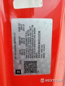 Zdjęcie 13 z 13 samochodu: 2019 CHEVROLET CAMARO LS VIN:1G1FB1RX3K0113236 - miniatura