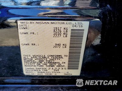 Zdjęcie 12 z 13 samochodu: 2016 NISSAN ALTIMA 2.5 VIN:1N4AL3AP1GC212235 - miniatura