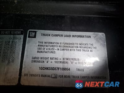 Zdjęcie 12 z 12 samochodu: 2007 CHEVROLET SILVERADO K3500 VIN:1GCHK33D37F109864 - miniatura