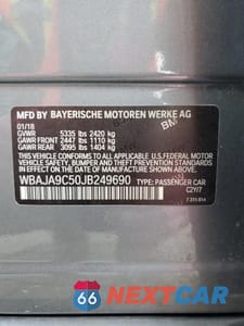 Zdjęcie 12 z 12 samochodu: 2018 BMW 530E VIN:WBAJA9C50JB249690 - miniatura