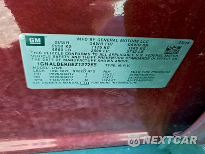 Zdjęcie 13 z 15 samochodu: 2014 CHEVROLET EQUINOX LT VIN:1GNALBEK6EZ127265 - miniatura