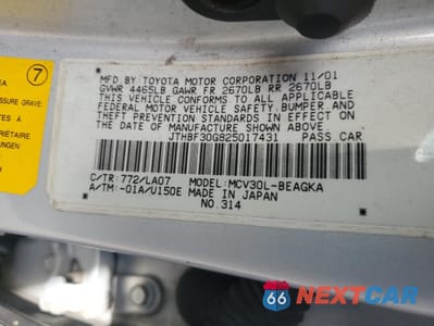 Zdjęcie 12 z 12 samochodu: 2002 LEXUS ES 300 VIN:JTHBF30G825017431 - miniatura