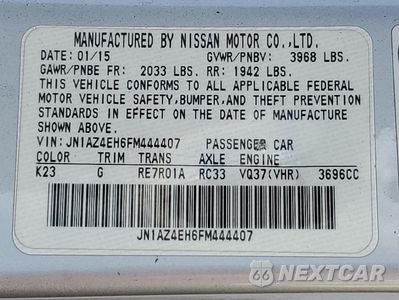 Zdjęcie 13 z 14 samochodu: 2015 NISSAN 370Z BASE VIN:JN1AZ4EH6FM444407 - miniatura