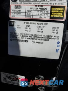 Zdjęcie 12 z 12 samochodu: 2004 CHEVROLET CORVETTE VIN:1G1YY22G345133404 - miniatura