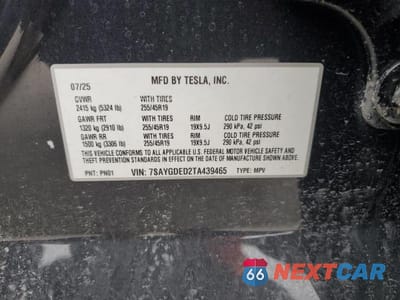 Zdjęcie 12 z 12 samochodu: 2026 TESLA MODEL Y VIN:7SAYGDED2TA439465 - miniatura