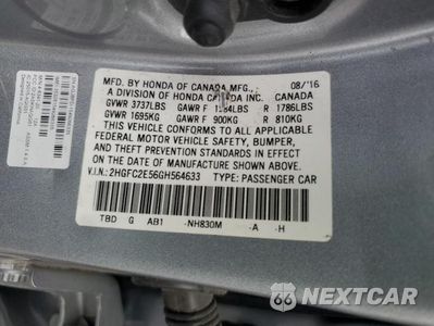 Zdjęcie 12 z 12 samochodu: 2016 HONDA CIVIC LX VIN:2HGFC2E56GH564633 - miniatura