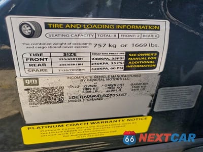 Zdjęcie 12 z 12 samochodu: 2024 CADILLAC XT5 LUXURY VIN:1GEKNAR41RZ705167 - miniatura