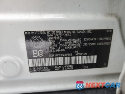 Zdjęcie 13 z 14 samochodu: 2020 TOYOTA RAV4 XLE VIN:2T3R1RFV6LW087866 - miniatura