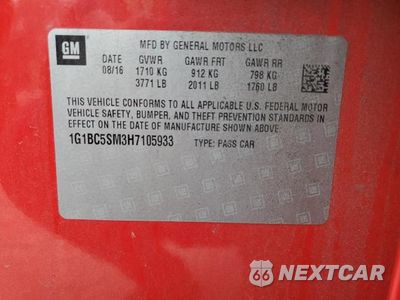 Zdjęcie 13 z 13 samochodu: 2017 CHEVROLET CRUZE LS VIN:1G1BC5SM3H7105933 - miniatura