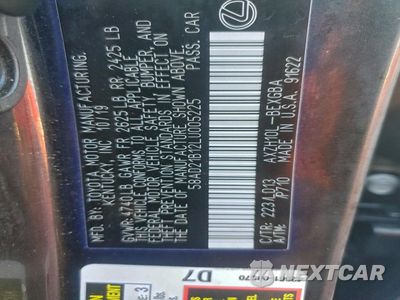 Zdjęcie 12 z 13 samochodu: 2020 LEXUS ES 300H VIN:58AD21B12LU005225 - miniatura