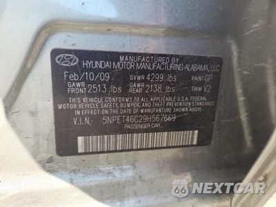 Zdjęcie 12 z 12 samochodu: 2009 HYUNDAI SONATA GLS VIN:5NPET46C29H567669 - miniatura