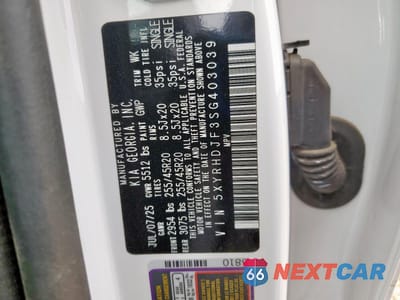 Zdjęcie 14 z 14 samochodu: 2025 KIA SORENTO EX VIN:5XYRHDJF3SG403039 - miniatura