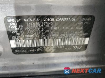 Zdjęcie 13 z 14 samochodu: 2021 MITSUBISHI OUTLANDER SPORT ES VIN:JA4APUAU6MU020884 - miniatura