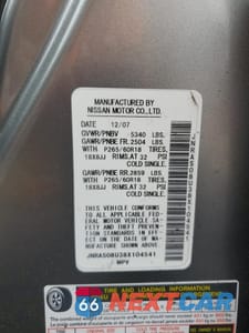 Zdjęcie 12 z 14 samochodu: 2008 INFINITI FX35 VIN:JNRAS08U38X104541 - miniatura