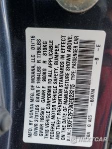 Zdjęcie 12 z 12 samochodu: 2016 HONDA CIVIC EX VIN:19XFC2F79GE023215 - miniatura