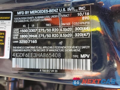 Zdjęcie 13 z 13 samochodu: 2017 MERCEDES-BENZ GLS 450 4MATIC VIN:4JGDF6EE3HA865408 - miniatura