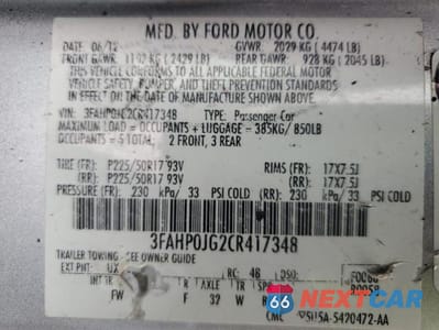 Zdjęcie 12 z 12 samochodu: 2012 FORD FUSION SEL VIN:3FAHP0JG2CR417348 - miniatura