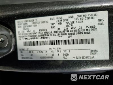 Zdjęcie 13 z 15 samochodu: 2020 FORD ESCAPE SE VIN:1FMCU9G68LUA98011 - miniatura