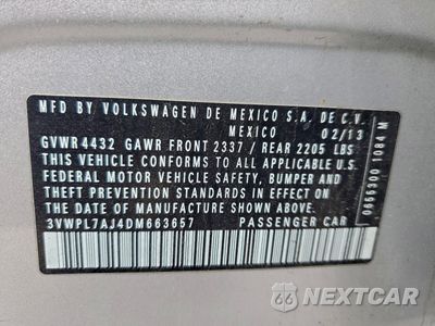 Zdjęcie 12 z 14 samochodu: 2013 VOLKSWAGEN JETTA TDI VIN:3VWPL7AJ4DM663657 - miniatura