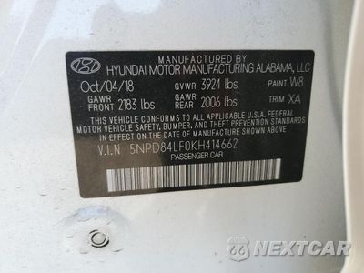Zdjęcie 12 z 12 samochodu: 2019 HYUNDAI ELANTRA SEL VIN:5NPD84LF0KH414662 - miniatura