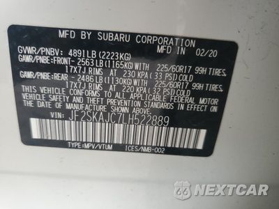 Zdjęcie 13 z 14 samochodu: 2020 SUBARU FORESTER PREMIUM VIN:JF2SKAJC7LH522889 - miniatura