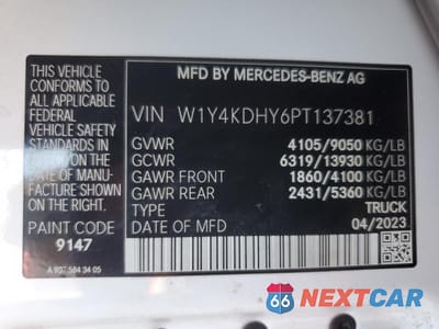 Zdjęcie 13 z 13 samochodu: 2023 MERCEDES BENZ SPRINTER DELIVERY VAN VIN:W1Y4KDHY6PT137381 - miniatura