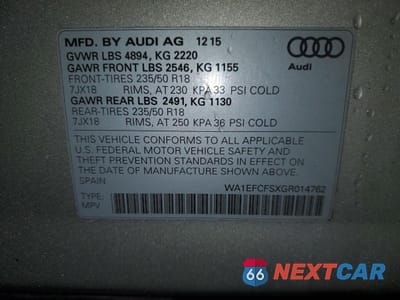 Zdjęcie 13 z 13 samochodu: 2016 AUDI Q3 PREMIUM PLUS VIN:WA1EFCFSXGR014762 - miniatura