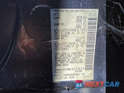 Zdjęcie 13 z 13 samochodu: 2019 NISSAN TITAN XD SL VIN:1N6BA1F43KN521013 - miniatura