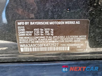 Zdjęcie 12 z 14 samochodu: 2015 BMW 335 I VIN:WBA3A9C58FK472527 - miniatura