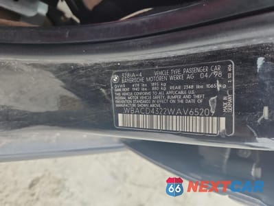 Zdjęcie 12 z 12 samochodu: 1998 BMW 328 I AUTOMATIC VIN:WBACD4322WAV65209 - miniatura