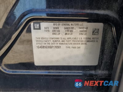 Zdjęcie 13 z 14 samochodu: 2016 BUICK LACROSSE VIN:1G4GB5G36GF176561 - miniatura