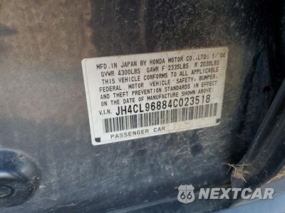 Zdjęcie 13 z 15 samochodu: 2004 ACURA TSX VIN:JH4CL96884C023518 - miniatura
