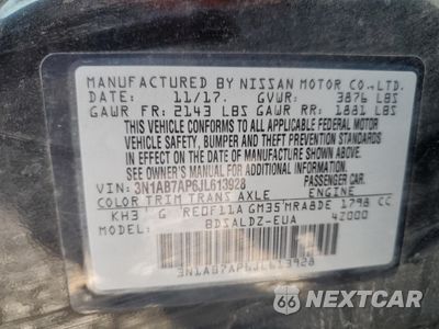 Zdjęcie 13 z 15 samochodu: 2018 NISSAN SENTRA S VIN:3N1AB7AP6JL613928 - miniatura
