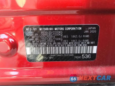 Zdjęcie 13 z 13 samochodu: 2020 MITSUBISHI ECLIPSE CROSS SE VIN:JA4AT5AA1LZ031848 - miniatura