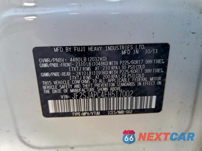Zdjęcie 12 z 12 samochodu: 2014 SUBARU FORESTER 2.5I TOURING VIN:JF2SJAPC4EH517002 - miniatura