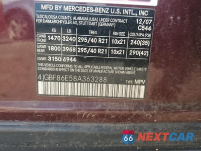 Zdjęcie 13 z 13 samochodu: 2008 MERCEDES-BENZ GL 550 4MATIC VIN:4JGBF86E58A363288 - miniatura