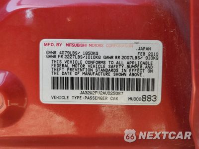 Zdjęcie 12 z 12 samochodu: 2010 MITSUBISHI LANCER ES/ES SPORT VIN:JA32U2FU2AU025087 - miniatura