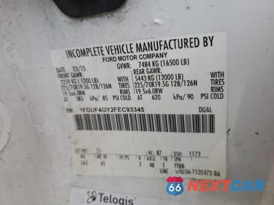 Zdjęcie 12 z 12 samochodu: 2015 FORD F450 SUPER DUTY VIN:1FDUF4GY2FEC93345 - miniatura